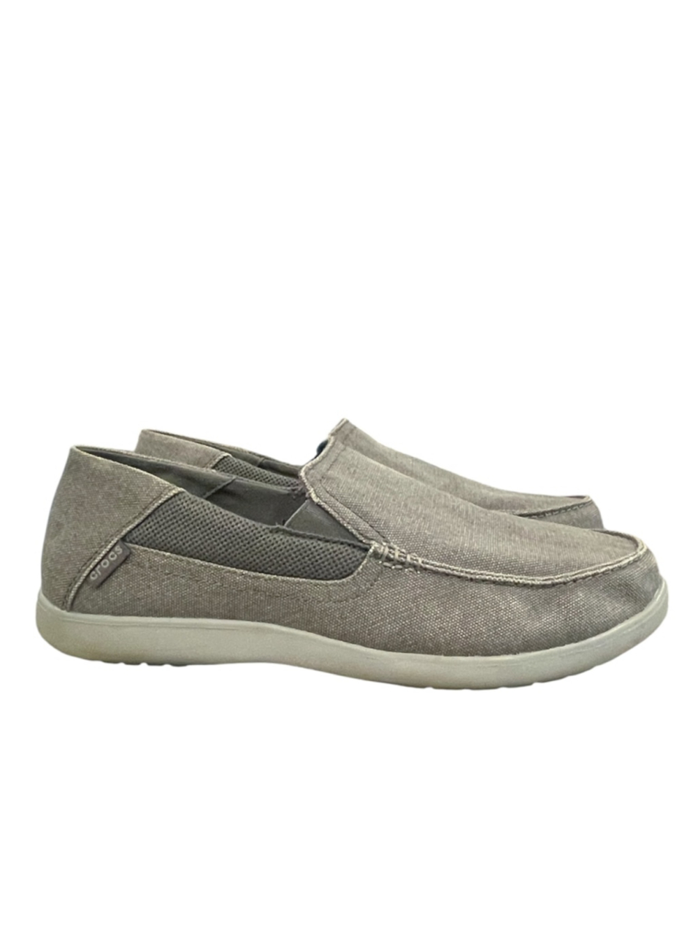 Crocs Mens Size 10 Santa Cruz 2 Luxe Slip On Shoes Loafers Comfort Canvas Khaki